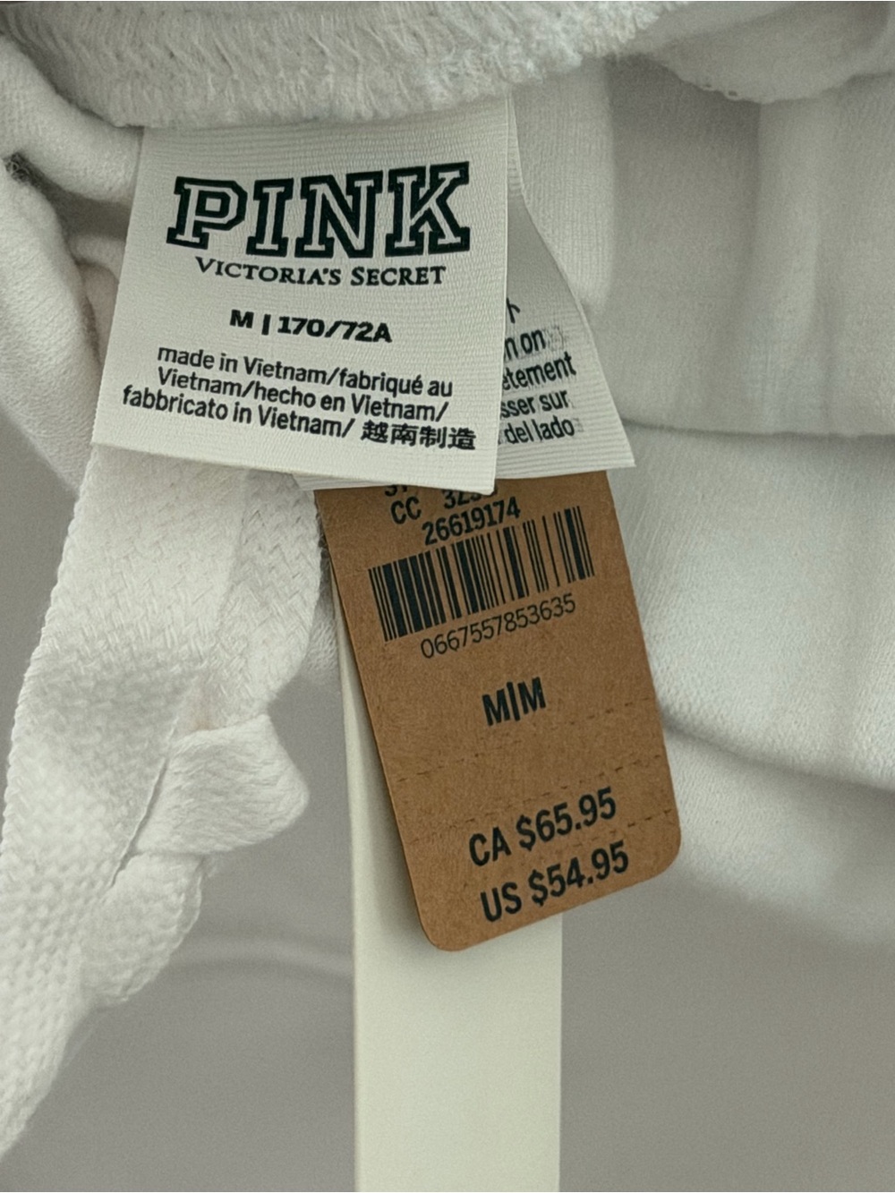 PINK Victoria's Secret White Zip-Up Hoodie with Multicolor Logo - Picture 4 of 11